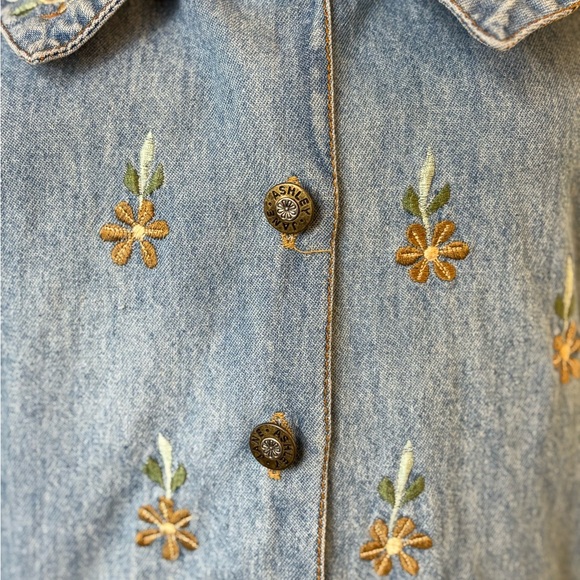 Vintage Jane Ashley Blue Denim Jumper  Sundress with Peter Pan Collar - Picture 16 of 16